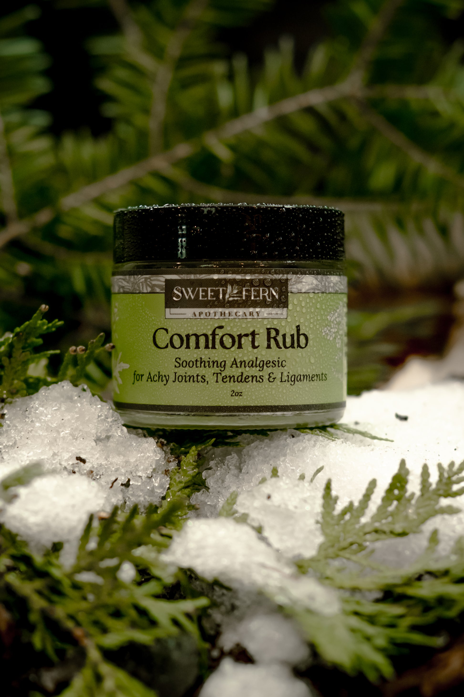 Comfort rub salve in snow and cedar